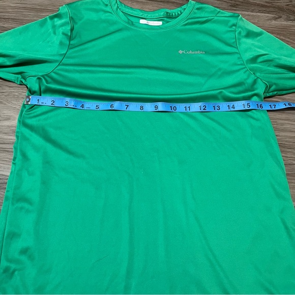 Columbia Green Yellow Lettering Long Sleeve T-Shirt; XL 18-20 Boys - Picture 3 of 8